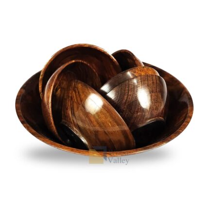 Handmade Wooden Bowls Set Of 7