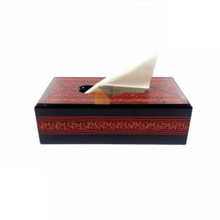 Tissue Box With Lacquer Art