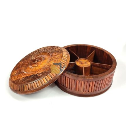 Wooden Dry Fruit Box Carving